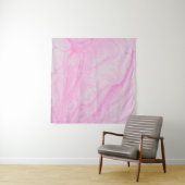 Roze en wit abstract schilderij wandkleed (In Situ (horizontaal))