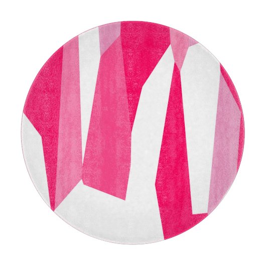roze en wit abstract snijplank (Voorkant)