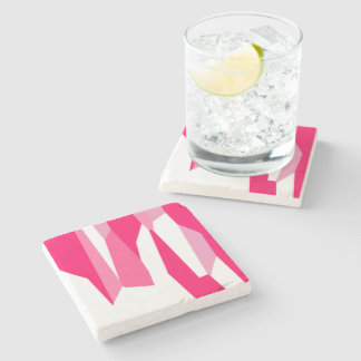 roze en wit abstract stenen onderzetter