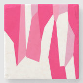 roze en wit abstract stenen onderzetter (Voorkant)