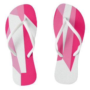 roze en wit abstract teenslippers
