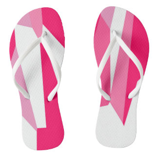 roze en wit abstract teenslippers