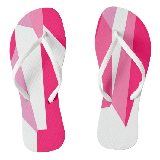roze en wit abstract teenslippers (Voetbed)