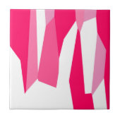 Roze en wit Abstract Tegeltje (Voorkant)