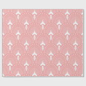 Roze en wit art-deco-patroon cadeaupapier (Vlak)