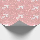 Roze en wit art-deco-patroon cadeaupapier (Hoek)