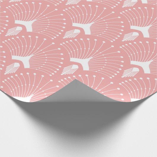 Roze en wit art-deco-patroon cadeaupapier (Hoek)