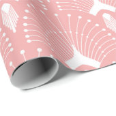 Roze en wit art-deco-patroon cadeaupapier (Rol Hoek)
