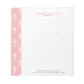 Roze en wit art-deco-patroon notitieblok (Voorkant)