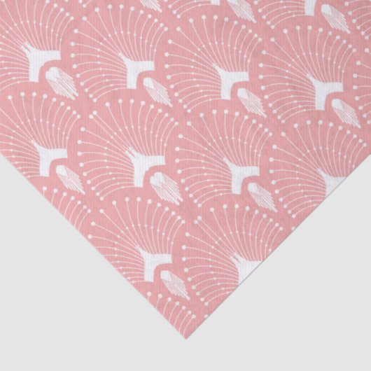 Roze en wit art-deco-patroon tissuepapier (Detail)