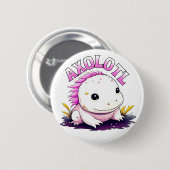 Roze en Wit Axolotl gepersonaliseerd Ronde Button 5,7 Cm (Voorkant /achterkant)