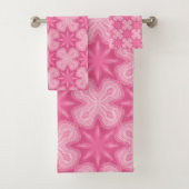 Roze en wit bad handdoek (Insitu)