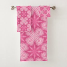 Roze en wit bad handdoek