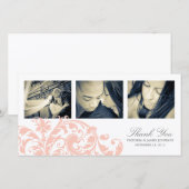 ROZE EN WIT BLOEIEN | BRUILOFT BEDANKT KAART (Voorkant / Achterkant)