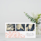 ROZE EN WIT BLOEIEN | BRUILOFT BEDANKT KAART (Staand voorkant)