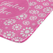 Roze en Wit Bloemen Glutenvrij Coeliac Snijplank (Hoek)