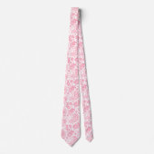 Roze en wit Bloemen Paisley Patroon Stropdas (Voorkant)