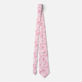 Roze en wit Bloemen Paisley Patroon Stropdas (Achterkant)