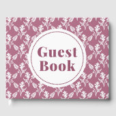 Roze en Wit Bloemen Patroon Gastenboek (Voorkant)
