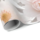 Roze en Wit Bloemen Wrapping Papier (Rol Hoek)