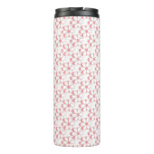 Roze en wit bloemmotief op wit thermosbeker (Achterkant)