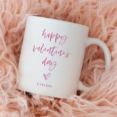 Roze en Wit | Casual Script en Heart Valentijn Koffiemok