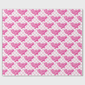 Roze en Wit Check Groovy One Cadeaupapier (Vlak)