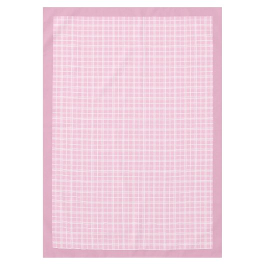 Roze en Wit Check tafelkleed voor eetkamer (Voorkant)