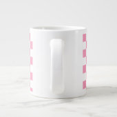 Roze en Wit Checkerboard Patroon Grote Koffiekop (Achterkant)