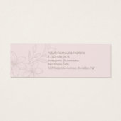 Roze en wit | Chic Minimal Floral Prijs Labels Mini Visitekaartjes (Achterkant)
