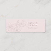 Roze en wit | Chic minimalistische bloem Mini Visitekaartje (Voorkant)