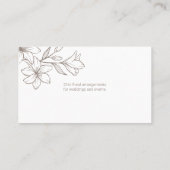 Roze en wit | Chic minimalistische bloem Visitekaartje (Achterkant)