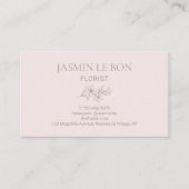 Roze en wit | Chic minimalistische bloem Visitekaartje (Voorkant)