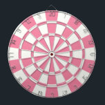 Roze en wit dartbord<br><div class="desc">Roze en witte dartboard</div>