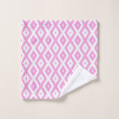Roze en wit diamantpatroon bad handdoek (Wasdoekje)