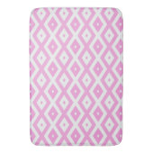 Roze en wit diamantpatroon badmat (Voorkant Verticaal)