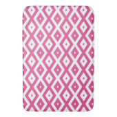 Roze en wit diamantpatroon badmat (Voorkant Verticaal)