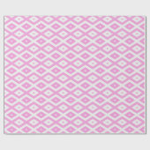 Roze en wit diamantpatroon cadeaupapier (Vlak)