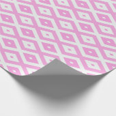 Roze en wit diamantpatroon cadeaupapier (Hoek)