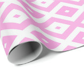 Roze en wit diamantpatroon cadeaupapier (Rol Hoek)
