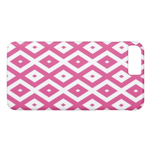 Roze en wit diamantpatroon Case-Mate iPhone case (Achterkant (Horizontaal))