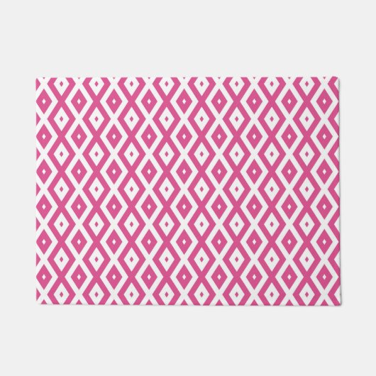 Roze en wit diamantpatroon deurmat (Voorkant)