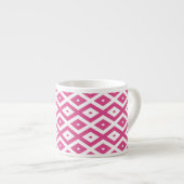 Roze en wit diamantpatroon espresso kop (Voorkant rechts)