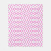 Roze en wit diamantpatroon fleece deken (Voorkant)