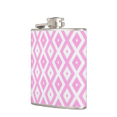 Roze en wit diamantpatroon heupfles (Links)