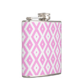 Roze en wit diamantpatroon heupfles (Rechts)