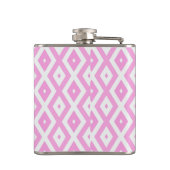 Roze en wit diamantpatroon heupfles (Achterkant)
