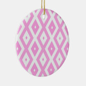 Roze en wit diamantpatroon keramisch ornament (Rechts)