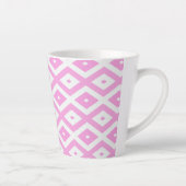 Roze en wit diamantpatroon latte mok (Rechts)