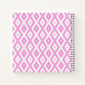 Roze en wit diamantpatroon notitieboek (Achterkant)